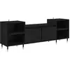 Image de vidaXL Armoire TV noir imitation chêne 160 x 35 x 55 cm Bois composite