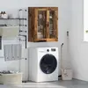 Image de vidaXL Armoire murale vieux bois 69,5 x 34 x 90 cm Engineered Wood et verre