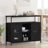 Image de vidaXL Sideboard noir imitation chêne 100 x 35 x 80 cm Bois composite