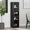 Image de vidaXL Highboard noir imitation chêne 35 x 37 x 142 cm Matériau dérivé du bois
