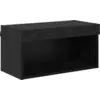 Image de Ensemble meuble TV vidaXL avec éclairage LED, aspect chêne noir, 60 x 30 x 30 cm