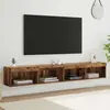 Image de Ensemble de meubles TV vidaXL, 2 pièces, bois recyclé, 100 x 30 x 30 cm, aggloméré