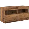 Image de Meuble TV vidaXL avec éclairage LED, aspect bois ancien, 80 x 30 x 40 cm, aggloméré