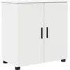 Image de Armoire de salle de bain vidaXL, blanche, 61 x 35 x 64 cm, aggloméré et métal
