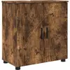 Image de Armoire de salle de bain vidaXL avec porte, chêne fumé, 61 x 35 x 64 cm