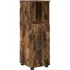 Image de vidaXL Armoire de salle de bain avec porte Chêne fumé 30 x 35 x 95 cm