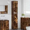 Image de vidaXL Armoire de salle de bain avec porte Chêne fumé 30 x 35 x 192 cm