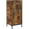 Image de Armoire de salle de bain vidaXL avec porte, chêne fumé, 39,5 x 36 x 88 cm