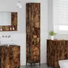 Image de vidaXL Armoire de salle de bain avec porte Chêne fumé 31,5 x 33 x 190 cm