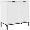 Image de vidaXL Armoire de salle de bains lavabo avec porte blanc 60,5 x 33,5 x 61 cm