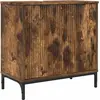 Image de vidaXL Armoire pour lavabo Chêne fumé 60,5 x 33,5 x 61 cm