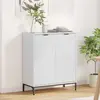 Image de Buffet vidaXL blanc brillant 69,5 x 33 x 82 cm en aggloméré