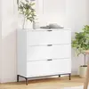 Image de vidaXL Sideboard avec tiroirs blanc 79,5 x 33 x 82 cm Bois composite