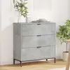 Image de vidaXL Sideboard gris béton 79,5 x 33 x 82 cm Bois composite