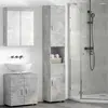 Image de vidaXL Ensemble d'armoires de salle de bains TULUM Béton gris 37 x 31,5 x 203 cm