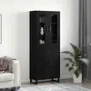 Image de vidaXL Highboard 2 pcs Noir imitation chêne Matériau dérivé du bois