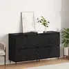 Image de vidaXL Armoire de rangement, 2 pièces, noire, imitation chêne