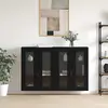 Image de vidaXL Armoires murales 2 pcs noir aspect chêne