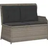 Image de Banc de jardin vidaXL avec coussins, gris, en polyrotin