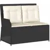 Image de Banc de jardin VidaXL en polyrotin noir