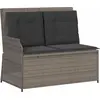 Image de vidaXL Banc de jardin Gris Poly-Rotin