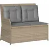 Image de Banc de jardin VidaXL en polyrotin beige