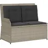 Image de Banc de jardin vidaXL en polyrotin gris clair