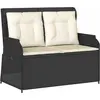 Image de Banc de jardin VidaXL en polyrotin noir