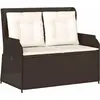 Image de Banc de jardin VidaXL en polyrotin marron
