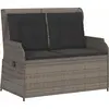 Image de vidaXL Banc de jardin Gris Poly-Rotin