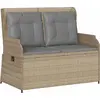 Image de Banc de jardin VidaXL en polyrotin beige