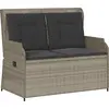 Image de Banc de jardin vidaXL en polyrotin gris clair