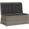 Image de vidaXL Banc de jardin Gris Poly-Rotin