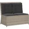 Image de Banc de jardin vidaXL en polyrotin gris clair