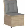 Image de Canapé de jardin vidaXL avec coussins, beige et gris, en polyrotin