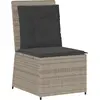 Image de Canapé de jardin vidaXL avec coussins, gris clair, en polyrotin