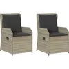 Image de vidaXL Banc de jardin 2 pcs gris clair Poly-Rotin