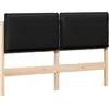 Image de vidaXL Tête de lit rembourrée avec appui-tête Naturel et noir 140 cm