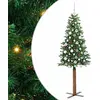 Image de vidaXL Sapin de Noël élancé avec 300 LED avec support Vert 180 cm