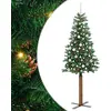Image de vidaXL Sapin de Noël élancé avec 300 LED avec support Vert 210 cm
