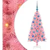 Image de vidaXL, sapin de Noël rose, 120 cm, PVC