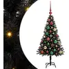Image de Arbre de Noël noir vidaXL, 120 cm, en PVC