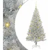 Image de Arbre de Noël vidaXL, argent, 150 cm, en PET