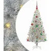 Image de Arbre de Noël vidaXL, argent, 150 cm, en PET