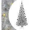 Image de Arbre de Noël vidaXL, argent, 210 cm, en PET