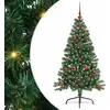 Image de vidaXL Arbre de Noël artificiel pré-éclairé vert 120 cm PVC