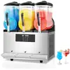 Image de Machine à glace pilée commerciale SucceBuy, avec 3 réservoirs de 12 litres, design en acier inoxydable pour les boissons glacées, capacité de 144 portions, panneau depour une utilisation facile   idéale pour les fêtes, les restaurants, les cafés et les bars
