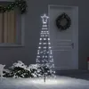 Image de Vidaxl Arbre De Noël Led Avec Piquets Au Sol Blanc Froid 250 Cm Fer
