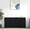 Image de vidaXL Sideboards 2 pcs noir imitation chêne 70 x 35,5 x 67,5 cm