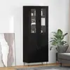 Image de Buffet haut vidaXL, blanc et chêne noir, 69,5 x 34 x 180 cm